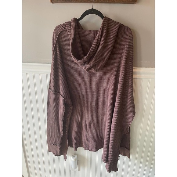 Free People One Gannet Hoodie Waffle Knit Pullover Small NEW - Picture 5 of 5